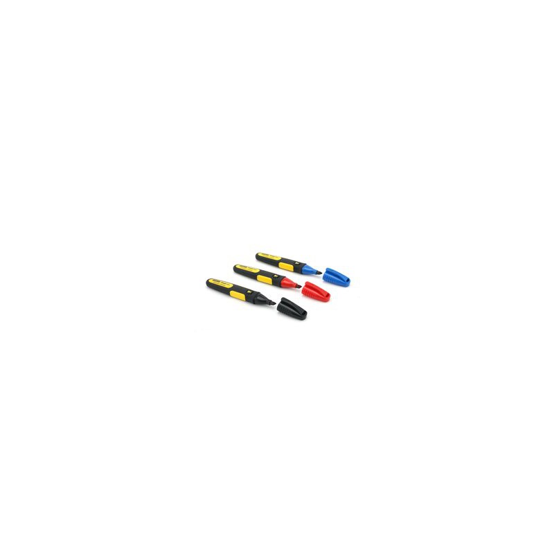 MARQUEUR 3 COULEURS POINTE LARGE BISEAUTEE - CARTE 3PCS - FATMAX