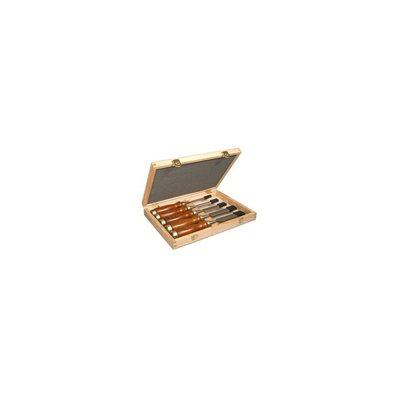 CISEAU A BOIS MANCHE BOIS  - COFFRET DE 5PCS
